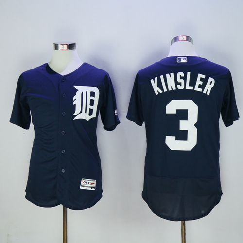 Tigers #3 Ian Kinsler Navy Blue Flexbase Authentic Collection Stitched MLB Jersey